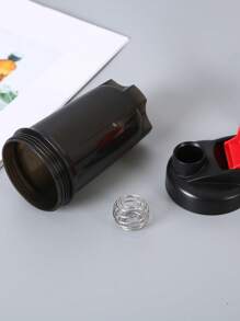 1入組便攜式搖搖瓶黑色PP運動水壺適合健身 - 黑色 - 查看 7