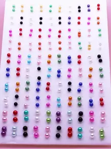 100pairs/Set Random Faux Pearl Decor Stud Earrings For Women For Daily Decoration - Multicolor - View 1