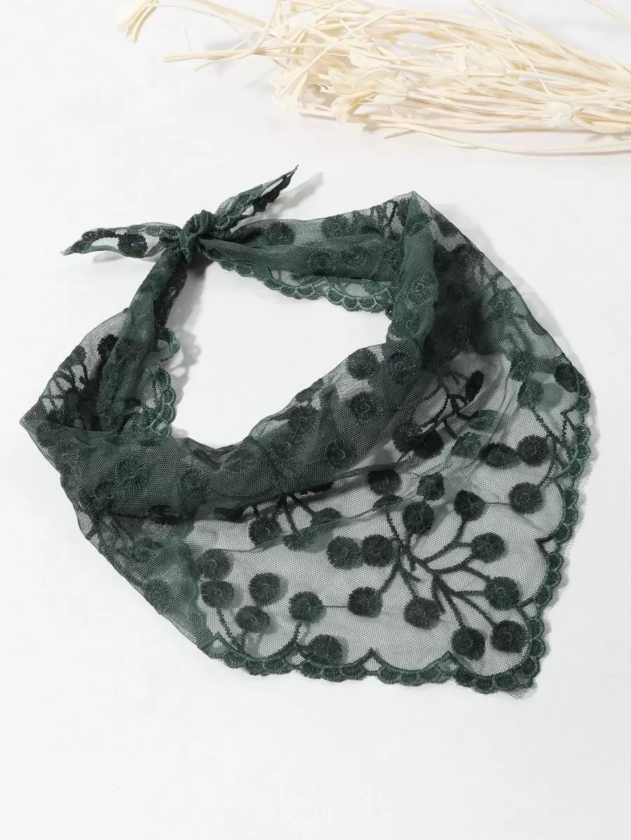 1入組女性花卉刺繡時尚頭巾適用於日常