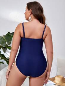 SHEIN Swim Curve Summer Beach Plus Paisley Print One Piece Swimsuit - Multicolor - View 2