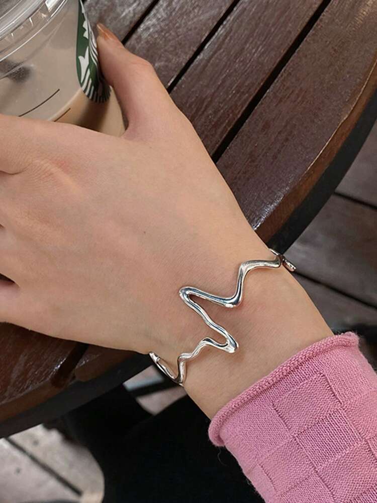1pc Fashion Asymmetric Cuff Bangle For Women For Daily Decoration