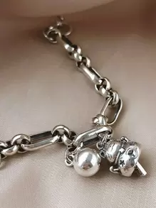 1 Bóng Tròn Thời Trang & Mèo Hoạt Hình Vòng Tay Cho Nữ Làm Quà Tặng - Bạc - Xem 1