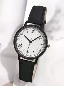 1 pieza Reloj de cuarzo con correa para mujer, regalo para festivales - Negro - Ver 1
