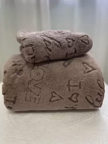 1pc Heart Print Coffee Brown Bath Towel, Soft Large Absorbent Towel For Household Home Bathroom Decor Back To School For Beauty Salon Home Bathroom Shower Towels For Beauty Salon, Hotel Sports,Home Essentials, Towel, Skin Care Bath Towel Sheet