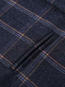 Toddler Boys Plaid Print Blazer & Waistcoat & Pants & Bow Tie - Dark Grey - View 8