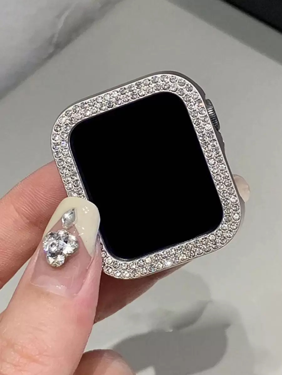 Rhinestone Decor Case Compatible With Apple Watch, Randomly With Or Without Button