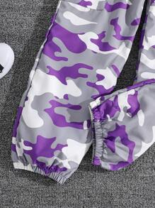 Teen Mädchen einfarbig Cami Top & Hose mit Camo Muster, Pattentasche, & T-Shirt - Verschiedenfarbig - Übersicht 3
