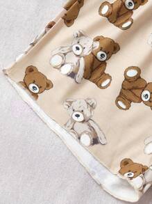 Tween Girl Bear Print Cami Top & Shorts PJ Set - Multicolor - View 6