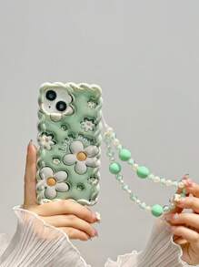 Summer Floral Pattern Anti-Fall Phone Case With Lanyard - Multicolor - View 2