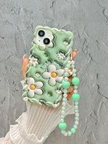 Summer Floral Pattern Anti-Fall Phone Case With Lanyard - Multicolor - View 4