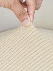 1入組素色沙發套米色彈力滌綸沙發座墊套適用於客廳 - 米色 - 查看 5