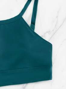 素色比基尼泳裝上衣 - 水鴨藍 - 查看 3