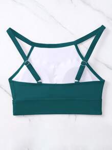 素色比基尼泳裝上衣 - 水鴨藍 - 查看 5