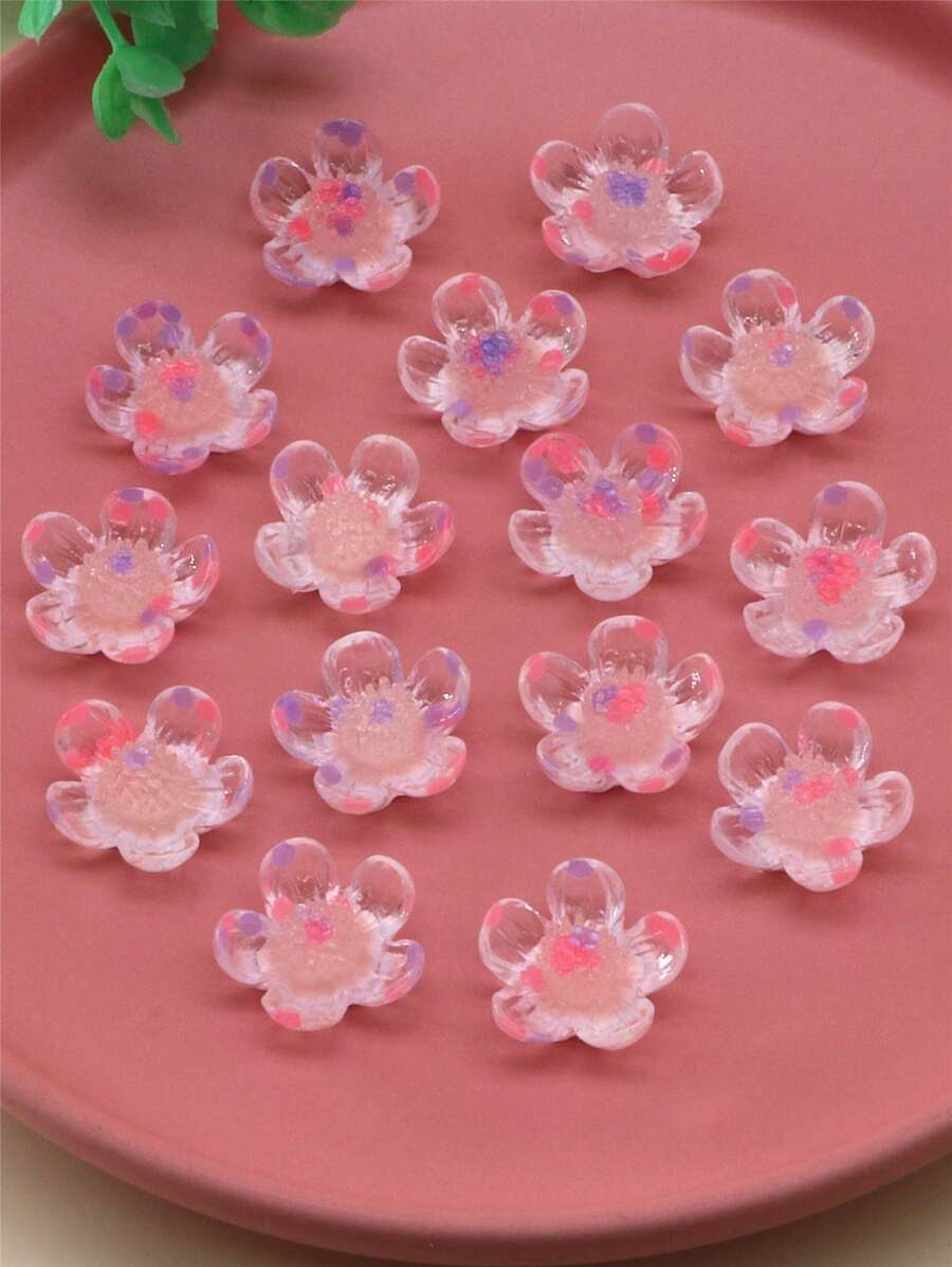 15 chiếc Nữ Hoa Trang Trí Phát Sáng Trong Bóng Tối Thời Trang Tự Làm Phụ Kiện Tóc Cho Tự Làm Kẹp Tóc - Màu Hồng Tươi - Xem 1