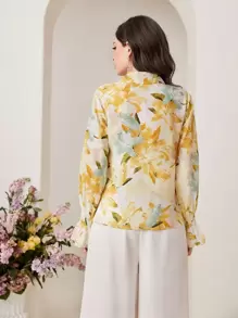 Modelyn 印花荷葉袖襯衫 - 彩色 - 查看 2