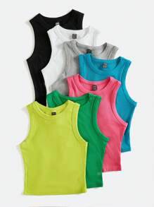 SHEIN BASICS 1pc Solid Slim Tank Top