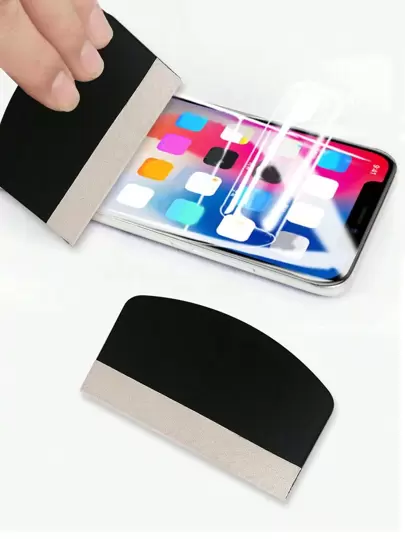 1 pieza Rasqueta para instalación de película de protección de pantalla, regalo para cumpleaños, familia, amigos, protector de pantalla de teléfono, accesorios de teléfono, vidrio templado a prueba de agua, a prueba de golpes, resistente a caídas, resistente a arañazos, antihuellas dactilares, cobertura completa