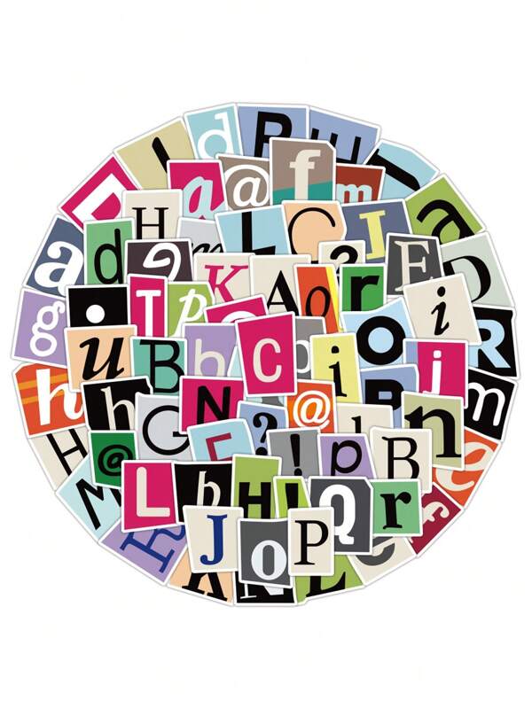 100pcs Letter Graphic Assorted Sticker, Creative Multi-Purpose Sticker For DIY Craft, Decoration, Hand Account Back To School