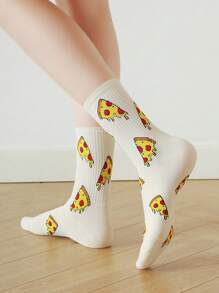 Pizza Pattern Crew Socks