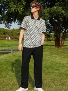 Manfinity Roghcode Men Solid Straight Leg Pants - Black - View 5