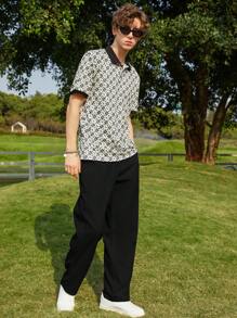 Manfinity Roghcode Men Solid Straight Leg Pants - Black - View 6