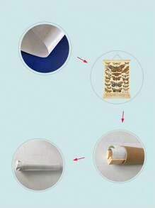 1入組蝴蝶圖案掛畫復古化纖家居裝飾掛畫 - 彩色 - 查看 3