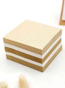 1 pieza con patrón de línea pegajoso simple papel Nota adhesiva Almohadilla para escuela - Blanco - Ver 4