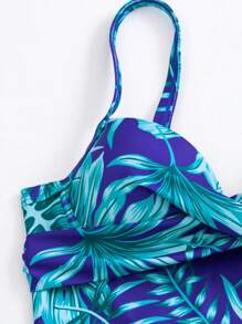 Swim Lushoire Tropical Print Push Up One Piece Swimsuit,Summer Beach - Multicolor - View 6