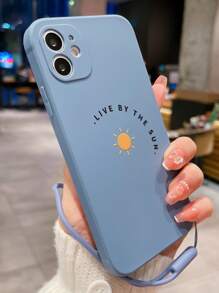 Etui na telefon z grafiką w kształcie liter ze smyczą kompatybilne z iPhone15/15Plus/15Pro/15Promax