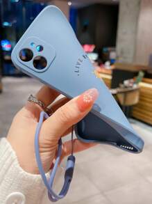 Etui na telefon z grafiką w kształcie liter ze smyczą kompatybilne z iPhone15/15Plus/15Pro/15Promax