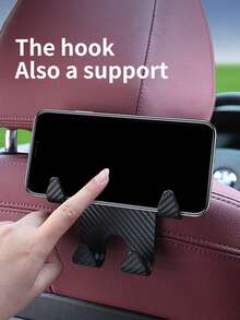 4pcs/set Plain Plastic Car Seat Back Hook - Black - View 5