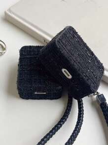 格紋印花耳機殼適用於Airpods - 黑色 - 查看 3