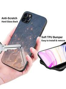 1pc Colorful Phone Case With Soft Tpu Edge For Anti-fall And Anti-scratch, Shockproof And Ultra-thin Hard Shell. High-end Feel With Lens Protection. Compatible With Iphone/samsung/xiaomi/redmi/oppo/oneplus Phones - Multicolor - View 5