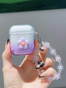 Vỏ ombre trang trí hoa tương thích với Airpods - Nhiều màu - Xem 1