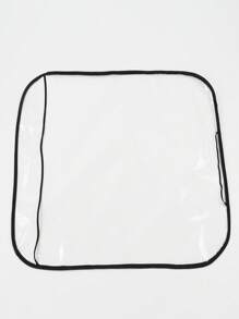 1pc Clear Plastic Car Seat Cover - Black - View 3