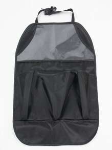 1pc Clear Plastic Car Seat Cover - Black - View 4