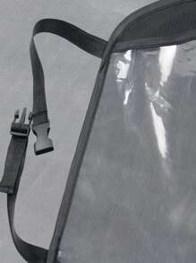 1pc Clear Plastic Car Seat Cover - Black - View 5