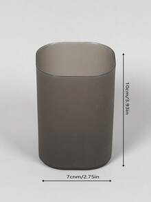 1pc Solid Color Clear Pen Holder, Simple Multi-purpose Desktop Stationery Storage Box For Office, Student Stationery Storage - Black - View 2