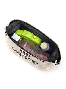 3pcs Baby Letter Graphic Diaper Bag - Beige - View 7