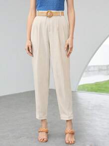 MOTF PREMIUM BELTED LINEN VISCOSE PANTS
