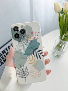 Coque de téléphone anti-chute avec motif de feuilles d"été compatible avec l"IPhone 11, l"IPhone 13 et le Galaxy A14