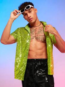 Manfinity VCAY 男士亮片襯衫