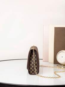 Geometric Pattern Square Bag Small Flap Vintage