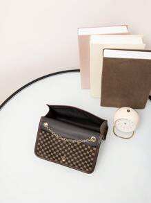 Geometric Pattern Square Bag Small Flap Vintage