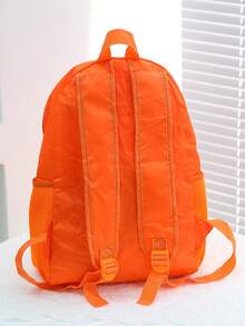 Letter Graphic Casual Daypack Medium Portable Laptop Backpack School Backpack Bookbag Travel Essentials Vacation Holiday School Supplies For School College Students Men Gifts - Orange - View 2