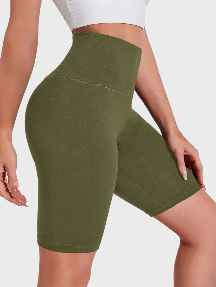 SHEIN BASICS 1入組寬腰帶騎行褲