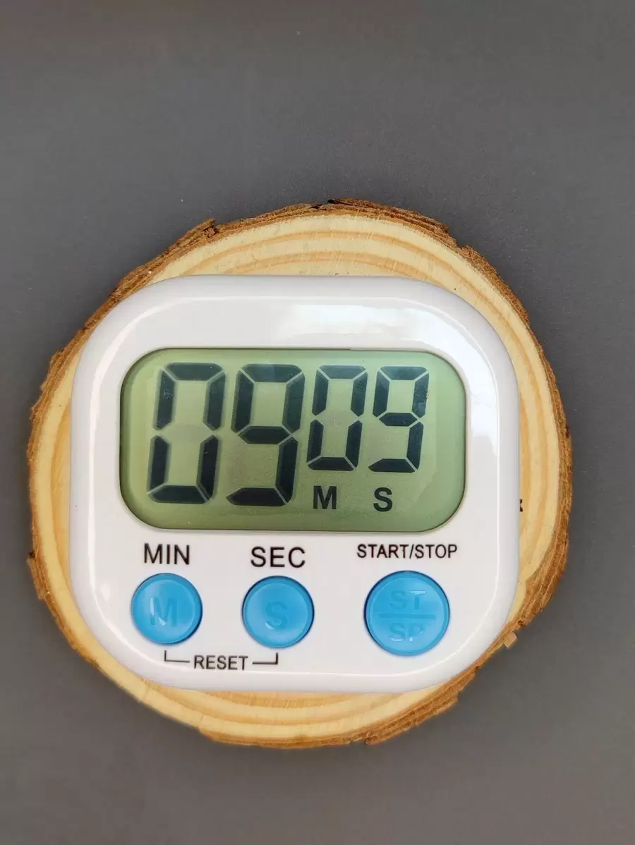 1pc Plastic Timer, Modern Electronic Stopwatch Timer For Kitchen - White - View 1