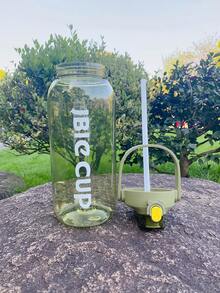 1入組PC水瓶現代主義字母圖形飲水瓶適用於室內和室外