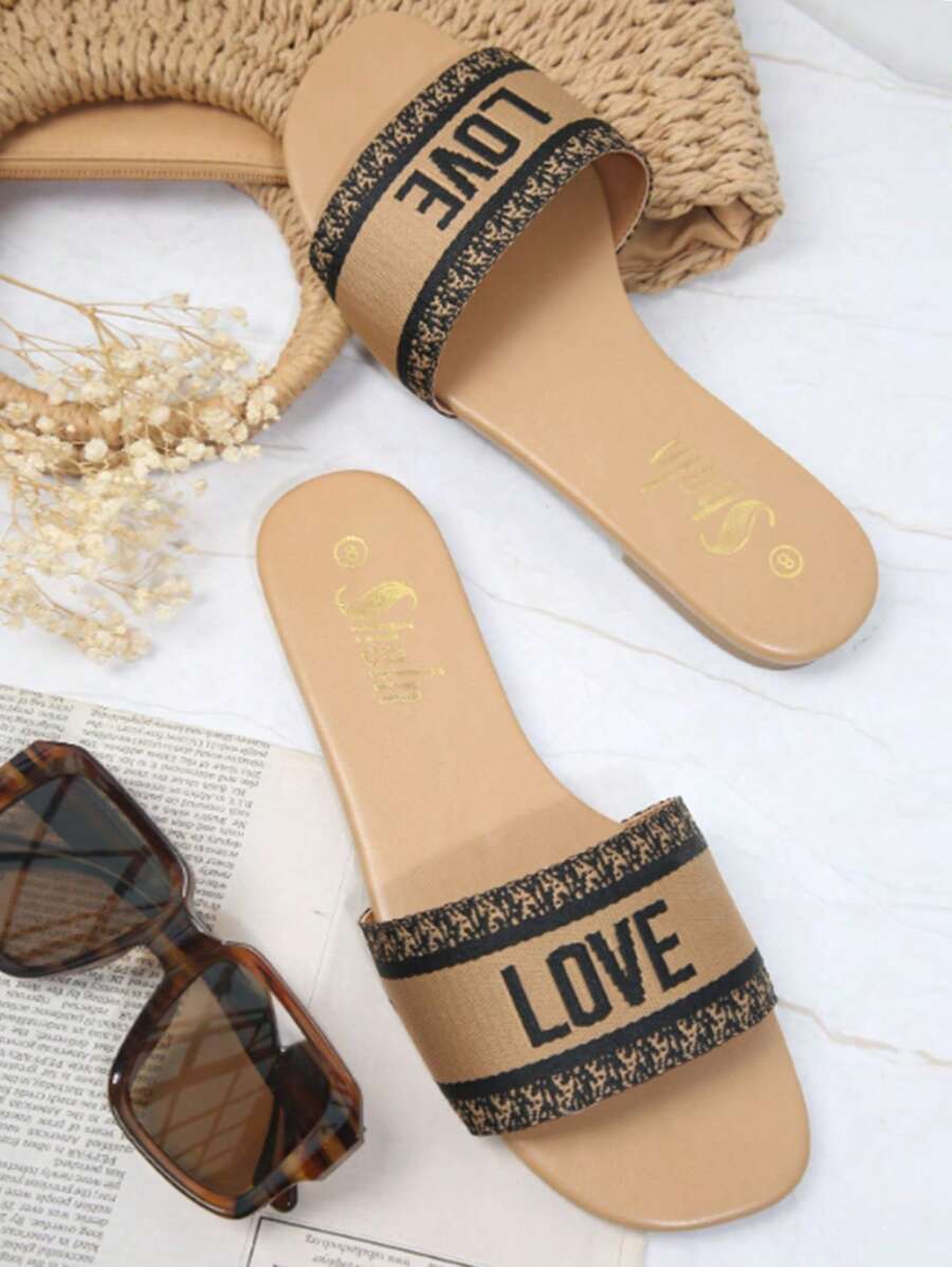 Dép bệt Nữ Lá thư Đúng mốt - Lạc đà - Xem 1