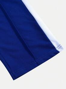 Manfinity Hypemode Men Contrast Side Seam Drawstring Waist Sweatpants, Long Vacation Baggy Sweatpants, For Husband, Boyfriend Gifts - Royal Blue - View 6